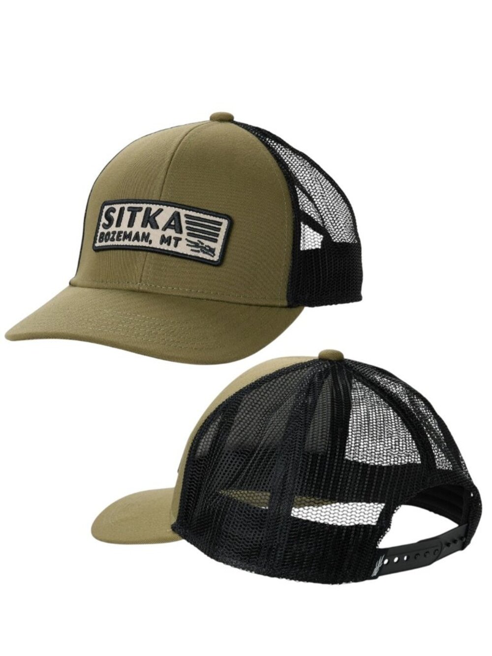 Sitka Patriot Patch Mid Pro Trucker Hat Snapback Mesh Cap Green/Black